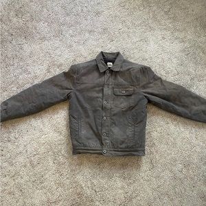 Flint and Tinder Waxed Trucker Jacket Sherpa Lined Huckberry size S in Chocolate